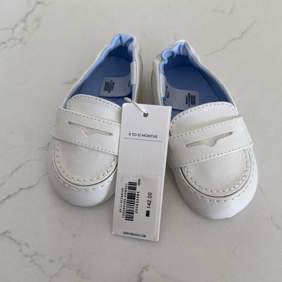 Janie & Jack Baby Penny Loafer in White Size 6/12 Months - Picture 2 of 6